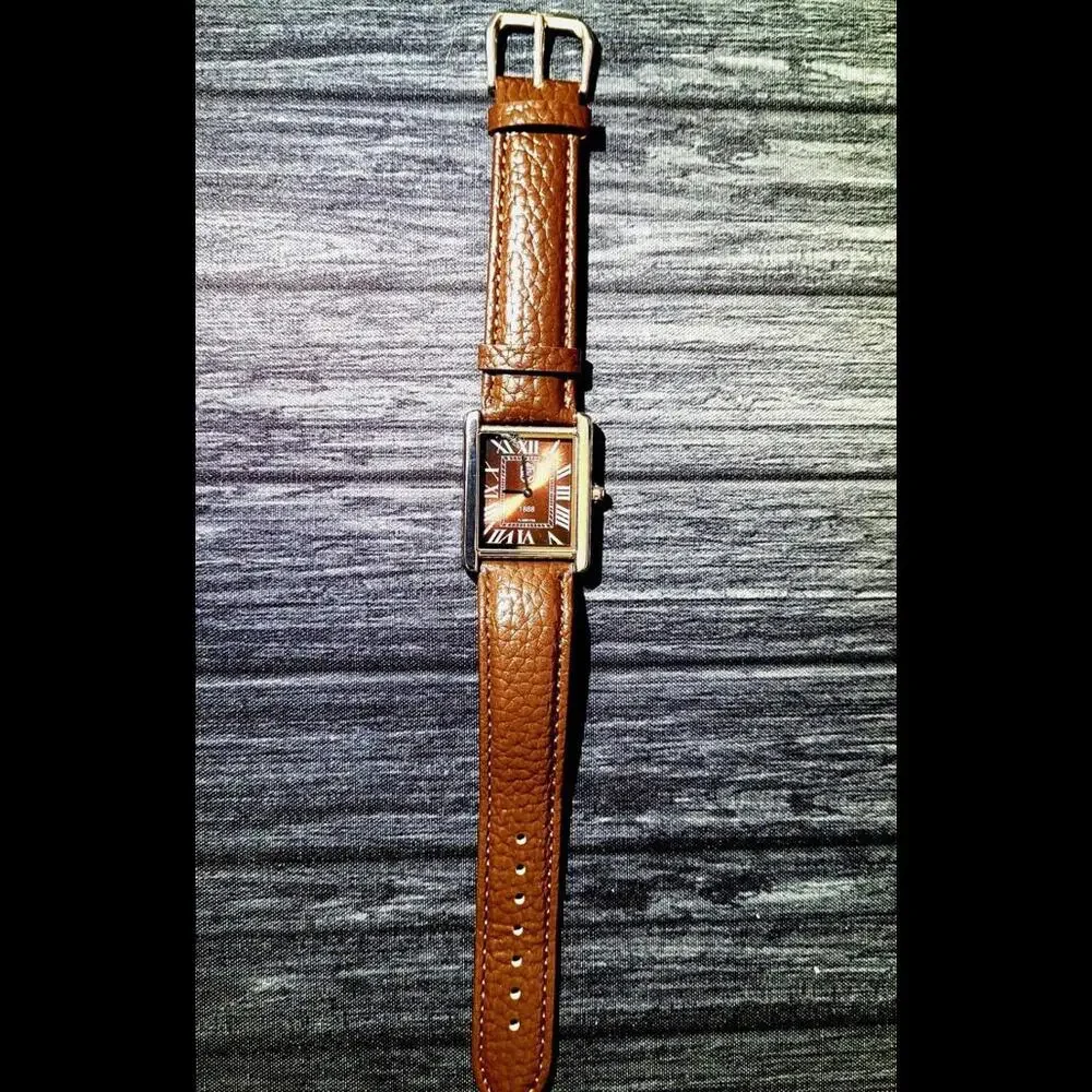 Pierre Lucerne Root Beer‎ Sunurst Dial 1888 Mens Tank Watch